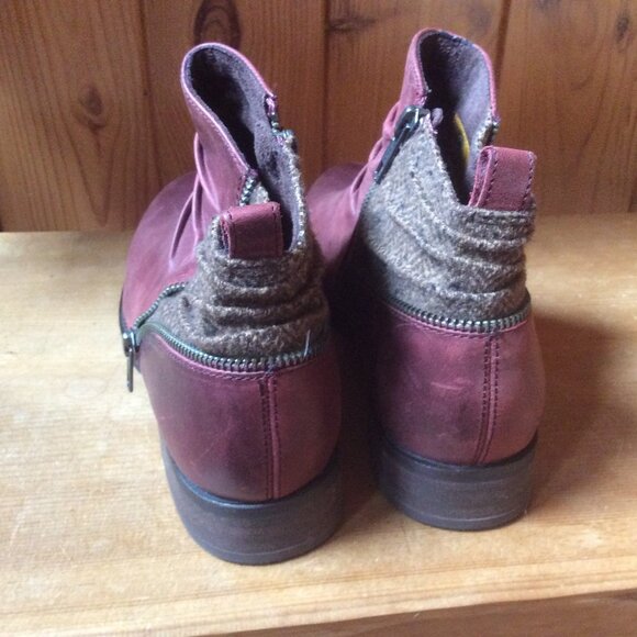 Caterpiller Red Cat Kiley Sedona Herringbone Leather Ankle Boot EUC Size 7.5 - Picture 4 of 7